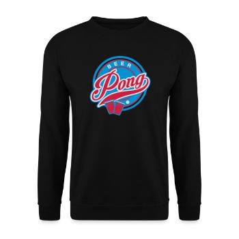 Beer Pong und Becher - Unisex Pullover - Schwarz - Vorne - Alina (178cm) & Michal (187cm)