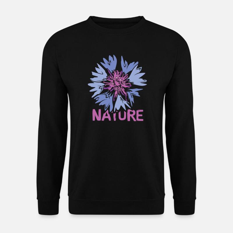 Blumen Nature Design – Wildblume Illustration - Unisex Pullover - Schwarz
