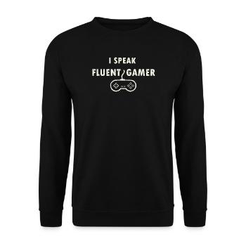 Fluent in Gamer - Unisex Sweatshirt - black - Front - Alina (178cm) & Michal (187cm)