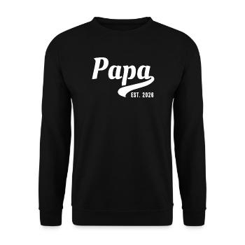 Papa established 2026 - Unisex Sweatshirt - black - Front - Alina (178cm) & Michal (187cm)