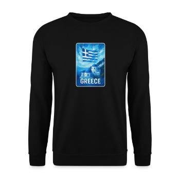 Greece Santorini Flag - Unisex Sweatshirt - black - Front - Alina (178cm) & Michal (187cm)