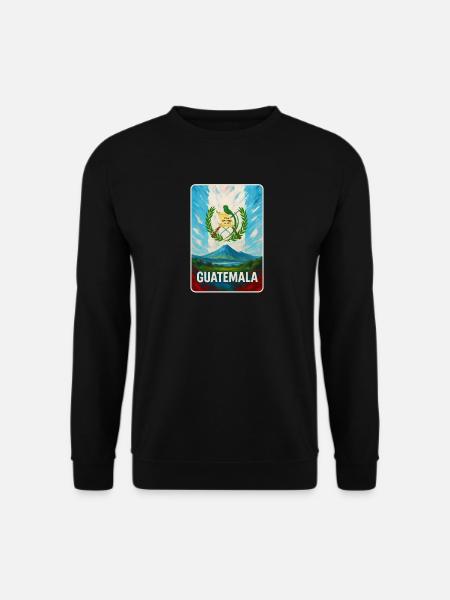 Guatemala Vulkan & Nationalwappen - Unisex Pullover - Schwarz