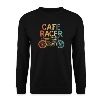 vintage caferacer illustration - custom biker logo - Unisex Sweatshirt - black - Front - Alina (178cm) & Michal (187cm)