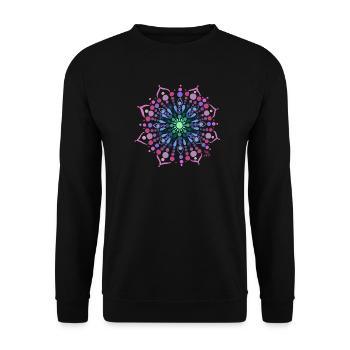 Mandala Liebe - Unisex Pullover - Schwarz - Vorne - Alina (178cm) & Michal (187cm)