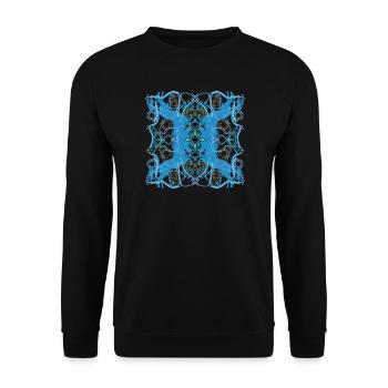 Horse Love Blue Horse Pattern in Blue and Gold - Unisex Sweatshirt - black - Front - Alina (178cm) & Michal (187cm)