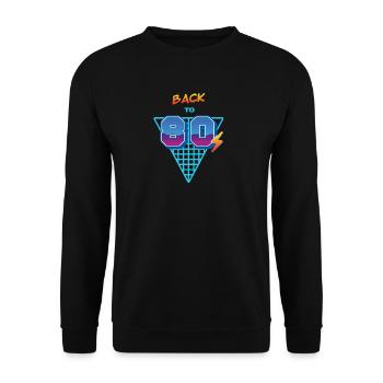Back to the 80s – Grid - Unisex Sweatshirt - black - Front - Alina (178cm) & Michal (187cm)