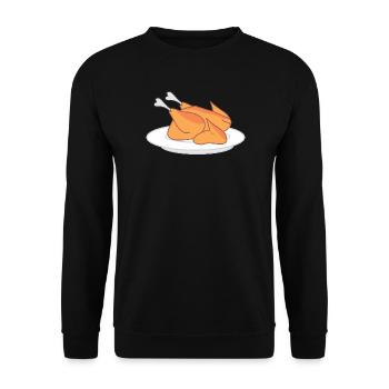 Whole chicken on a plate – for chicken lovers - Unisex Sweatshirt - black - Front - Alina (178cm) & Michal (187cm)