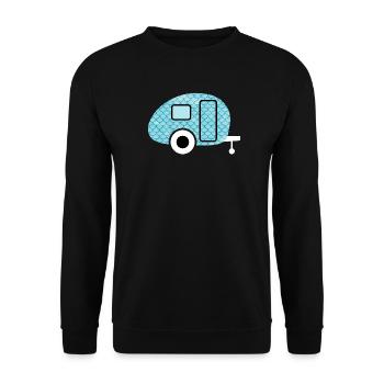 Caravan Fish Camping Caravan Shed Pattern - Unisex Sweatshirt - black - Front - Alina (178cm) & Michal (187cm)