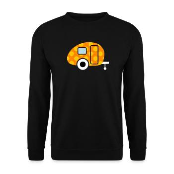 Caravan Caravan Flowers Camping Retro Vintage Fan - Unisex Sweatshirt - black - Front - Alina (178cm) & Michal (187cm)