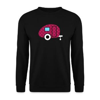 Caravane Caravane Fleurs Camping Camper Motif Fan - Sweat-shirt Unisexe - noir - Devant - Alina (178cm) & Michal (187cm)