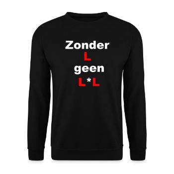 Surprising minimalist typography - Unisex Sweatshirt - black - Front - Alina (178cm) & Michal (187cm)