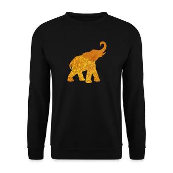 Yoga Mandala Meditation Indien Elefant om Namaste - Unisex Pullover - Schwarz - Vorne - Alina (178cm) & Michal (187cm)