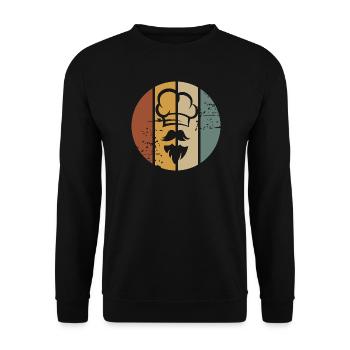 Boulangerie rétro et chef Icon - Logo des restaurants - Sweat-shirt Unisexe - noir - Devant - Alina (178cm) & Michal (187cm)