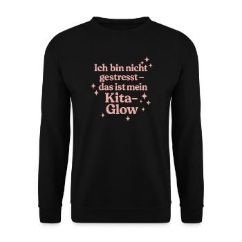 Ich bin nicht gestresst... (rosa) - Unisex Pullover - Schwarz - Vorne - Alina (178cm) & Michal (187cm)