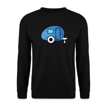 Caravan Caravan Jeans Camper Fabric Retro Vintage - Unisex Sweatshirt - black - Front - Alina (178cm) & Michal (187cm)
