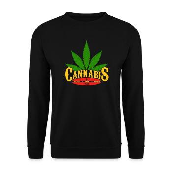 Logo du cannabis avec feuille et détail 420 - Sweat-shirt Unisexe - noir - Devant - Alina (178cm) & Michal (187cm)
