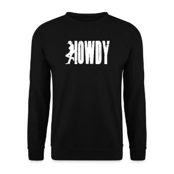 HOWDY Cowboy - Unisex Sweatshirt - black - Front - Alina (178cm) & Michal (187cm)
