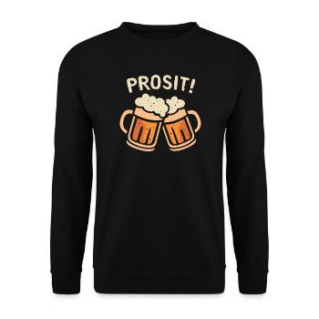 prosit Bier Fest - Biergläser Comic und Cartoon - Unisex Pullover - Schwarz - Vorne - Alina (178cm) & Michal (187cm)