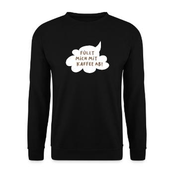 Nuage de café Bulle de dialogue Bureau Humour Dictons sympas - Sweat-shirt Unisexe - noir - Devant - Alina (178cm) & Michal (187cm)