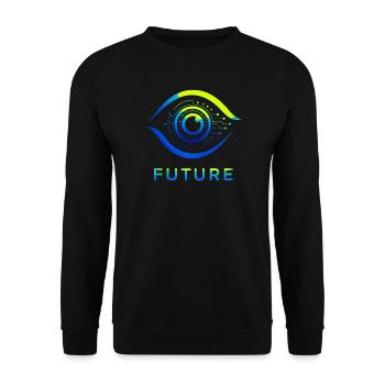 Futuristischer Kreis Technologie Design - Unisex Pullover - Schwarz - Vorne - Alina (178cm) & Michal (187cm)