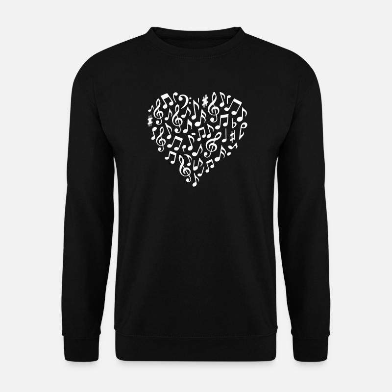 Musikalisches Herzmuster für kreative Seelen - Unisex Pullover - Schwarz