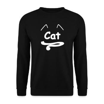 cat, sprüche, ohren, schwanz - Unisex Pullover - Schwarz - Vorne - Alina (178cm) & Michal (187cm)