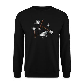 Illustration d’ensemble d’outils de jardin classiques - Sweat-shirt Unisexe - noir - Devant - Alina (178cm) & Michal (187cm)