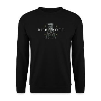Ruhrpott, hand drawing of the Prosper-Haniel colliery tower - Unisex Sweatshirt - black - Front - Alina (178cm) & Michal (187cm)