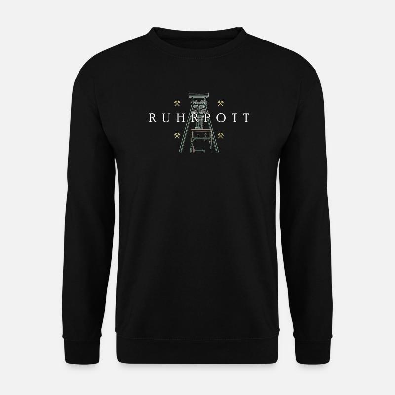 Ruhrpott, Handzeichnung Zechenturm Prosper-Haniel - Unisex Pullover - Schwarz
