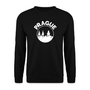 Prager Stadtsilhouette Logo - Tschechien Stadticon - Unisex Pullover - Schwarz - Vorne - Alina (178cm) & Michal (187cm)
