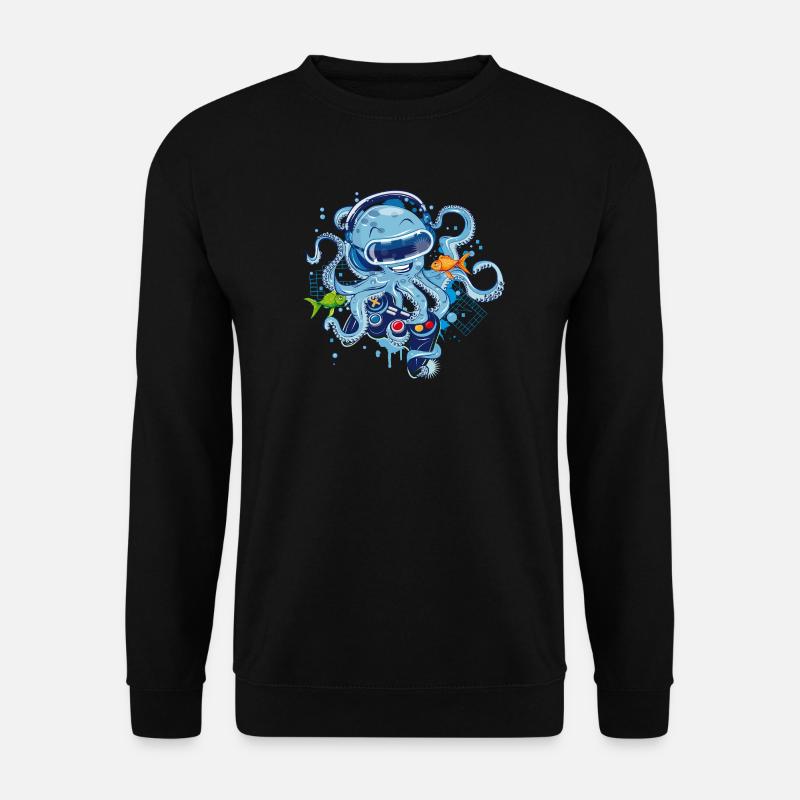 Gaming Octopus with Controller - Unisex Sweatshirt - black