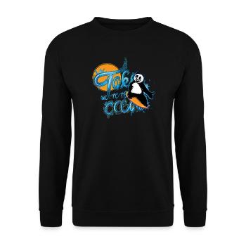 Panda Surfer – Take me to the Ocean - Unisex Sweatshirt - black - Front - Alina (178cm) & Michal (187cm)