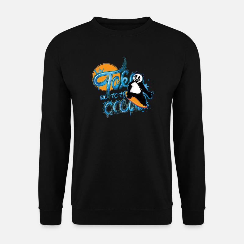 Panda Surfer – Emmenez-moi à l’océan - Sweat-shirt Unisexe - noir
