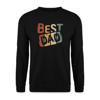 Vintage Best Dad - Retro Motif for the Best Dad - Unisex Sweatshirt - black - Front - Alina (178cm) & Michal (187cm)