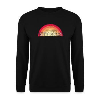 München - Vintage Logo - Sunset MUNCHEN - Unisex Pullover - Schwarz - Vorne - Alina (178cm) & Michal (187cm)