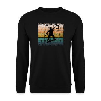 Skateboard Skating Skate Fan70s Retro Skater - Unisex Sweatshirt - black - Front - Alina (178cm) & Michal (187cm)