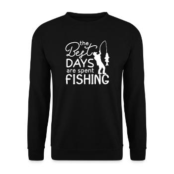 Fischer Zitat Silhouette Design - Unisex Pullover - Schwarz - Vorne - Alina (178cm) & Michal (187cm)