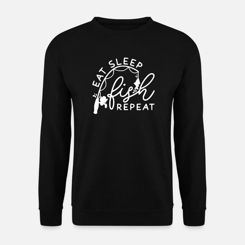 Sleep Fish Repeat Design - Unisex Sweatshirt - black