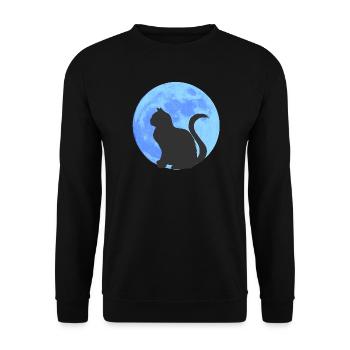 Mondkatze Silhouetten - Unisex Pullover - Schwarz - Vorne - Alina (178cm) & Michal (187cm)