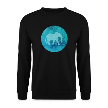 Mandala Elefant Indien Yoga Meditation Energie om - Unisex Pullover - Schwarz - Vorne - Alina (178cm) & Michal (187cm)