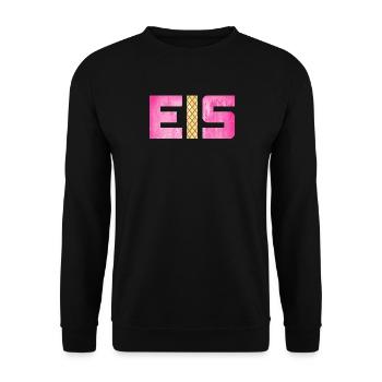 Eis Waffel Eisdiele Eiscreme Eiskrem Sommer pink - Unisex Pullover - Schwarz - Vorne - Alina (178cm) & Michal (187cm)