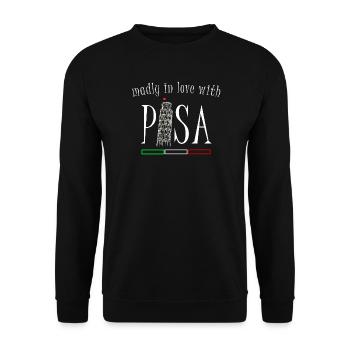 In love with Pisa, hand drawing, leaning tower - Unisex Sweatshirt - black - Front - Alina (178cm) & Michal (187cm)