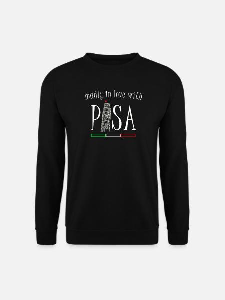 Verliebt in Pisa, Handzeichnung, schiefer Turm - Unisex Pullover - Schwarz