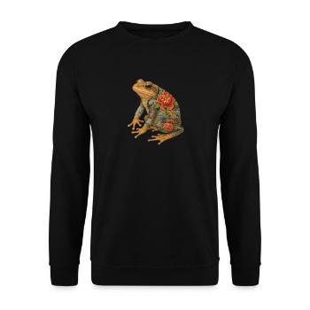 Yakuza Frog – Stille in Tinte - Unisex Pullover - Schwarz - Vorne - Alina (178cm) & Michal (187cm)