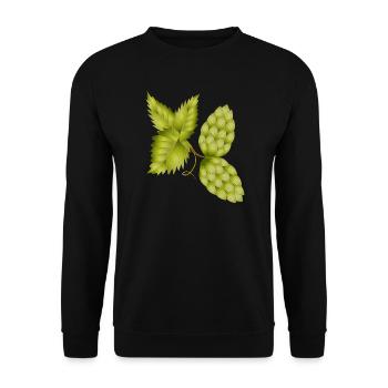 Hops and hop leaf – natural beer motif - Unisex Sweatshirt - black - Front - Alina (178cm) & Michal (187cm)