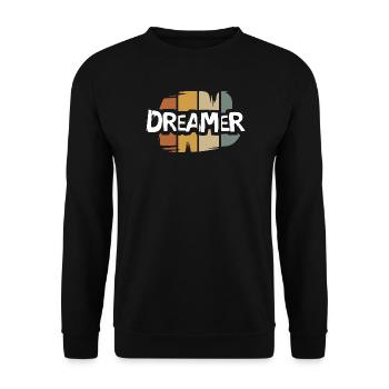 vintage Dreamer lettering - retro artist logo - Unisex Sweatshirt - black - Front - Alina (178cm) & Michal (187cm)