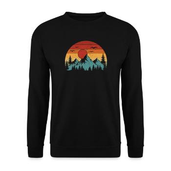 Mountains - Go Outside, The Graphics Are Amazing - Unisex Sweatshirt - black - Front - Alina (178cm) & Michal (187cm)