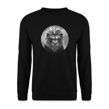 Majestic lion head in gray - Unisex Sweatshirt - black - Front - Alina (178cm) & Michal (187cm)