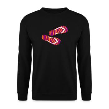 Zebra Safari motif tongs pantoufles Holiday Fun - Sweat-shirt Unisexe - noir - Devant - Alina (178cm) & Michal (187cm)