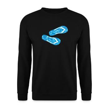 pantoufles piscine tongs camping vacances aquatiques fun - Sweat-shirt Unisexe - noir - Devant - Alina (178cm) & Michal (187cm)